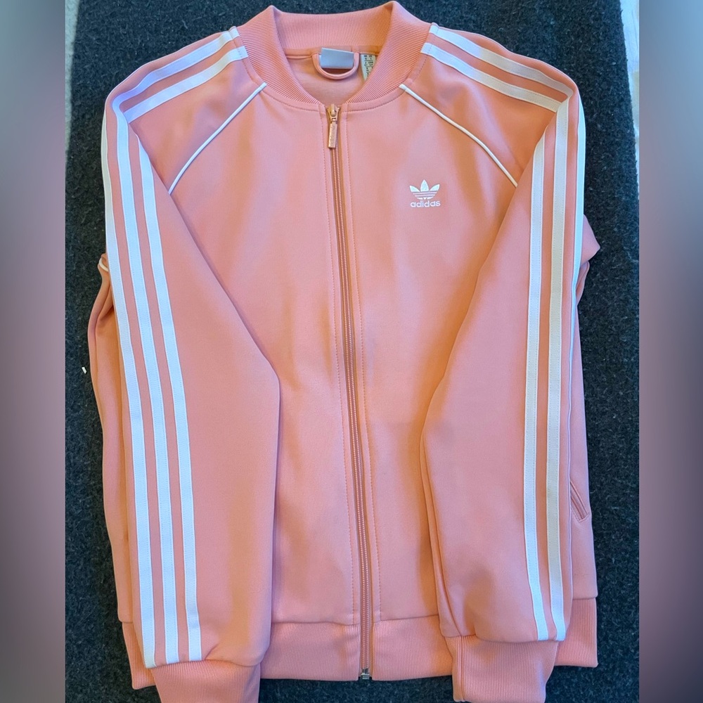 Adidas Women's Pink/Peach Track Jacket Size S Never Worn full zip